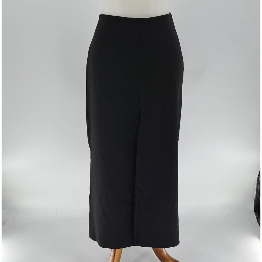 Zara Womens Black Pencil Skirt With Front Split & Pockets Size M Made In Turkey